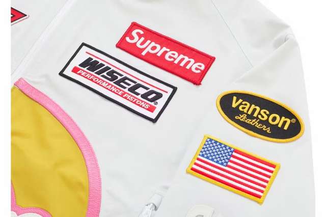 Veste Supreme GORE-TEX (Blanc) - détail patchs et broderies